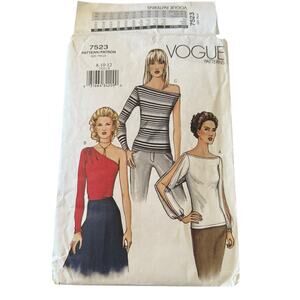 Vogue 7523 Sewing Pattern Misses Top Uncut 2001 US 8 10 12 Off Shoulder Slits